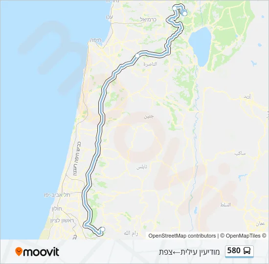 580 Bus Line Map