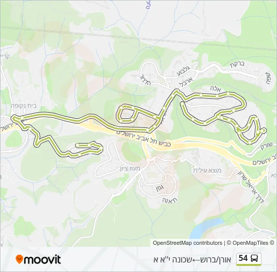 54 Bus Line Map