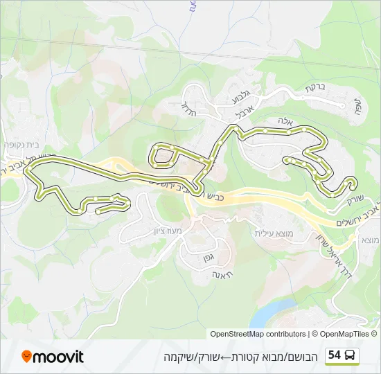 54 Bus Line Map