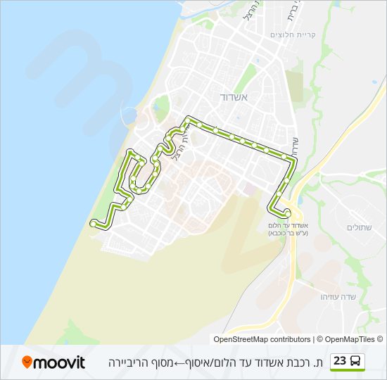 מפת המסלול של קו  23