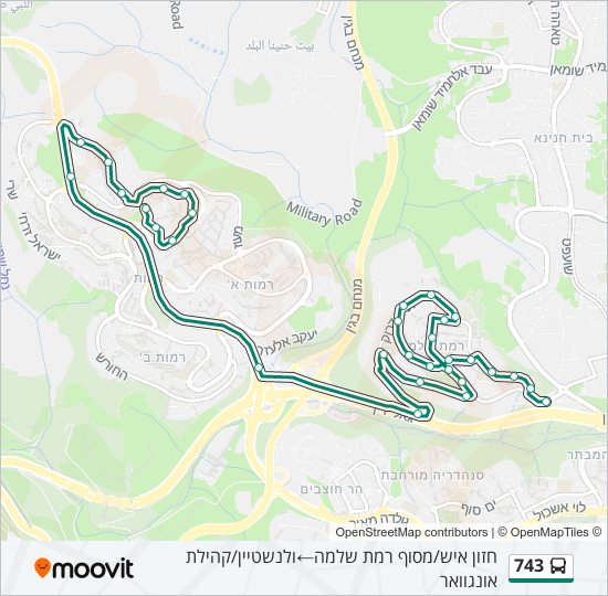 743 bus Line Map