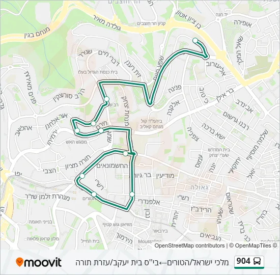 904 Bus Line Map