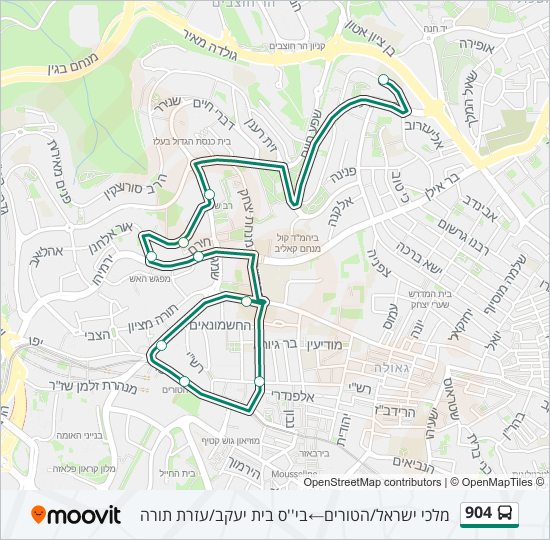 904 bus Line Map