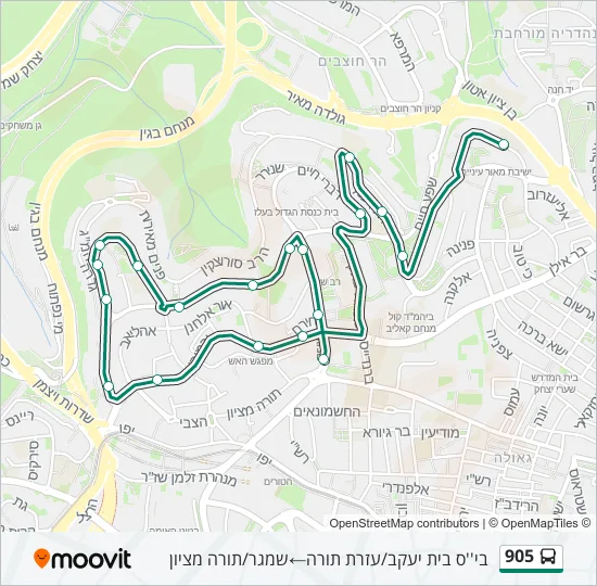 905 Bus Line Map