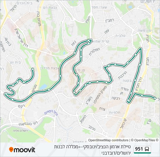 951 Bus Line Map