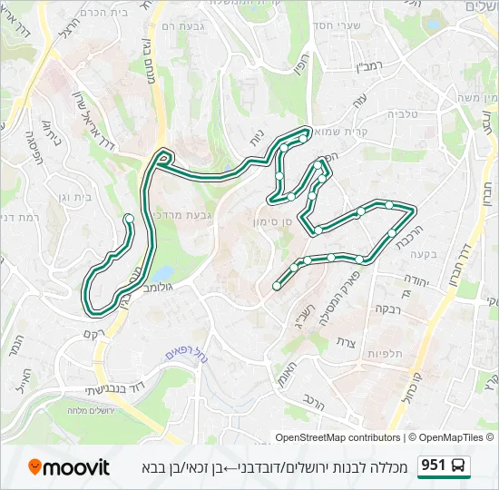 951 Bus Line Map