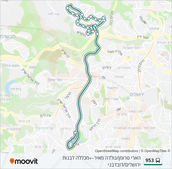 953 bus Line Map