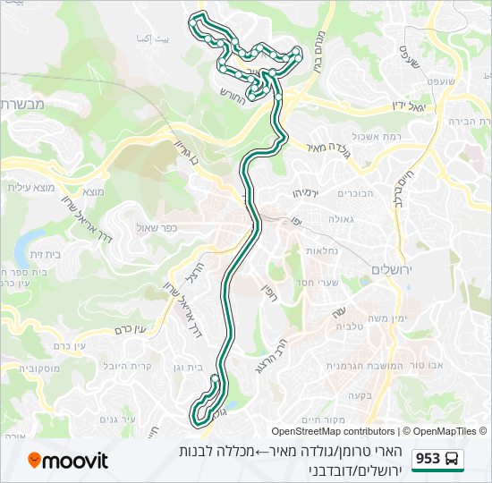 Автобус 953: карта маршрута