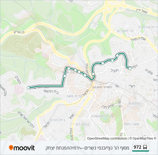 Автобус 972: карта маршрута
