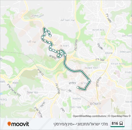 816 bus Line Map