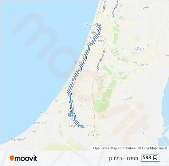 593 Bus Line Map