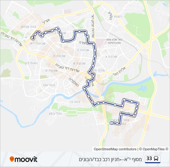 Автобус 33: карта маршрута