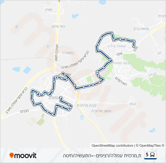 5 Bus Line Map