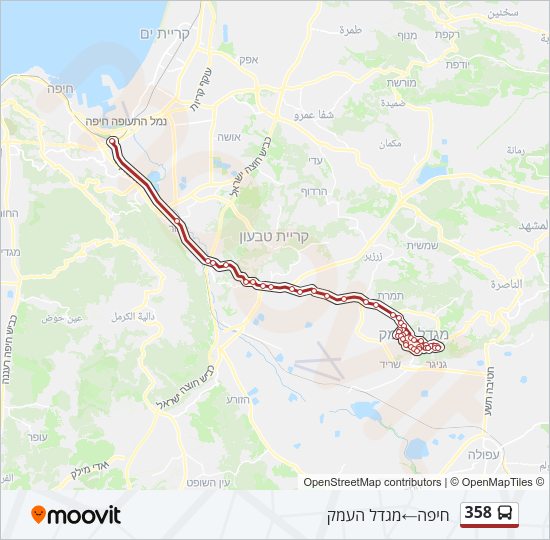 358 Bus Line Map