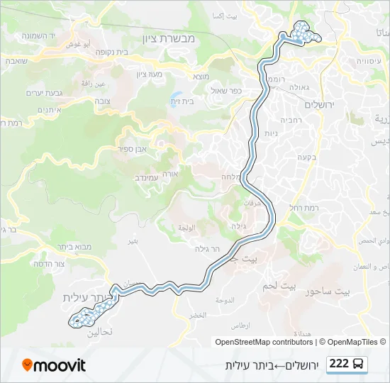 222 Bus Line Map