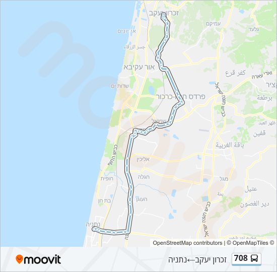 708 Bus Line Map
