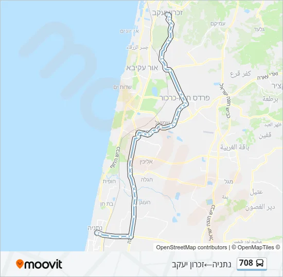 708 Bus Line Map