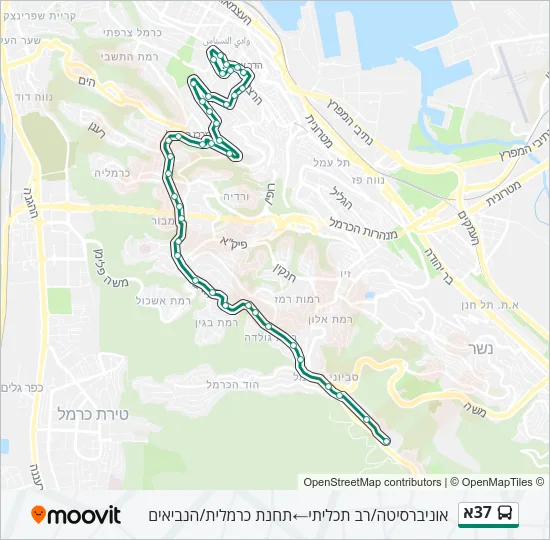 37א Bus Line Map
