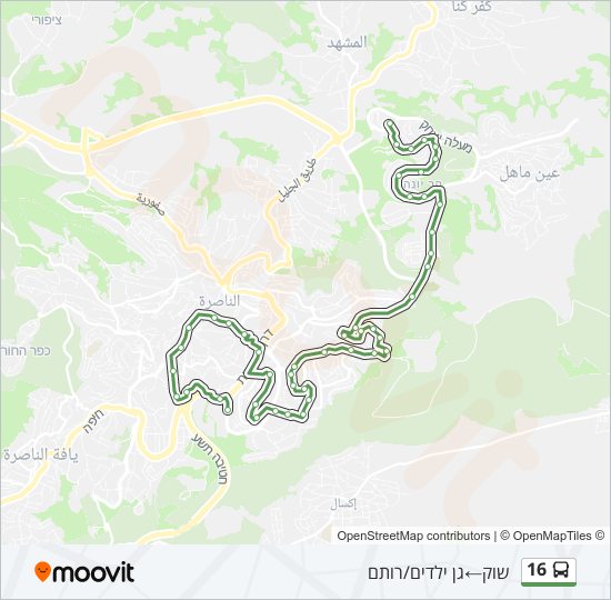 Автобус 16: карта маршрута