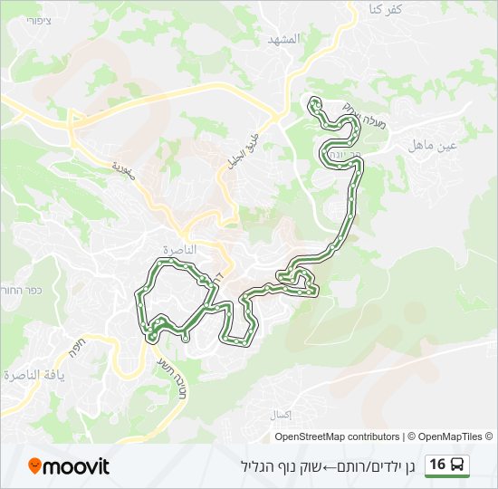 16 Bus Line Map