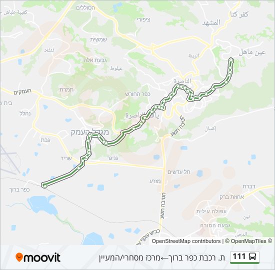 Автобус 111: карта маршрута