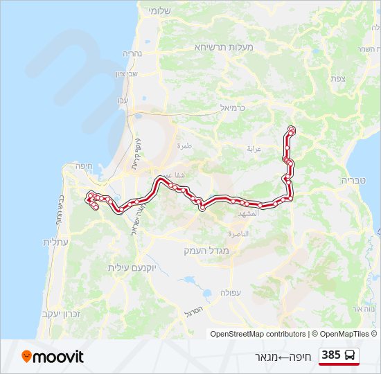 385 Bus Line Map