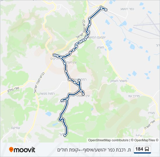 184 bus Line Map