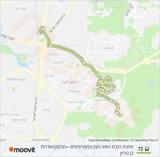 72 Bus Line Map