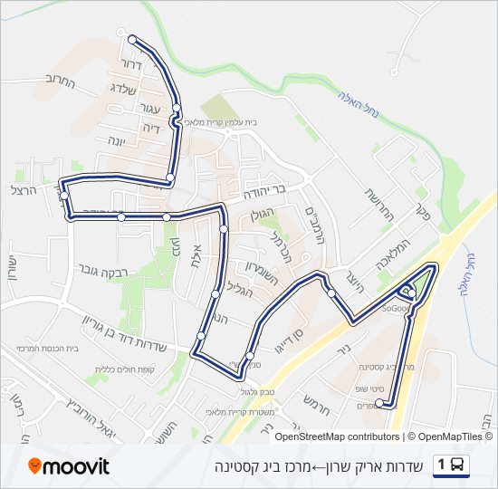 1 bus Line Map