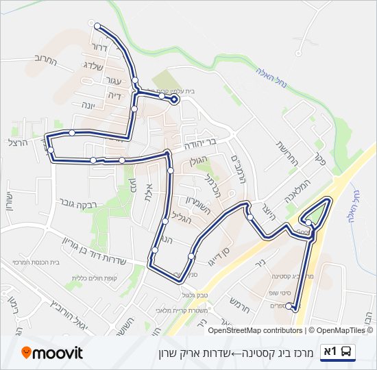 1א Bus Line Map