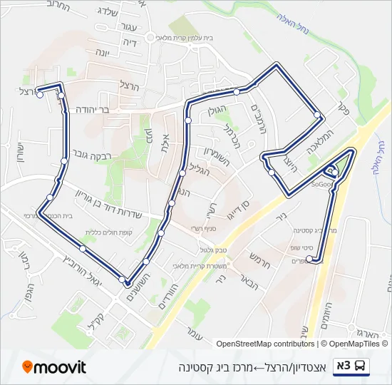 3א Bus Line Map