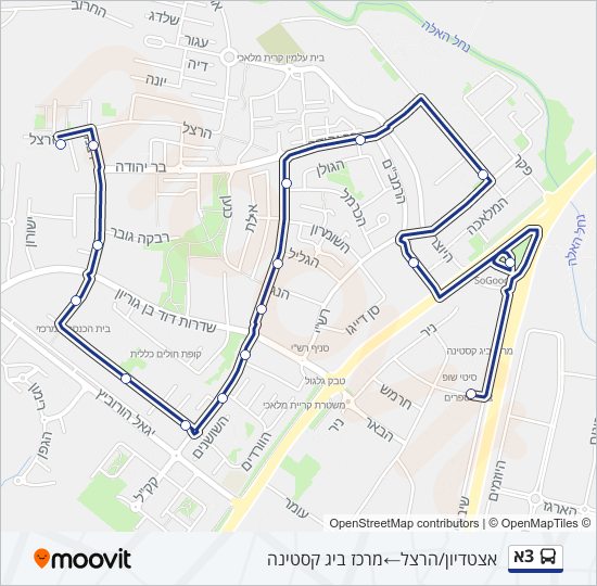 3א bus Line Map