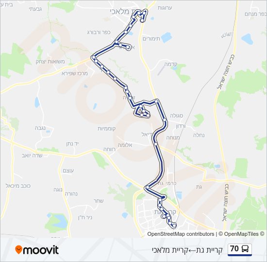 70 Bus Line Map