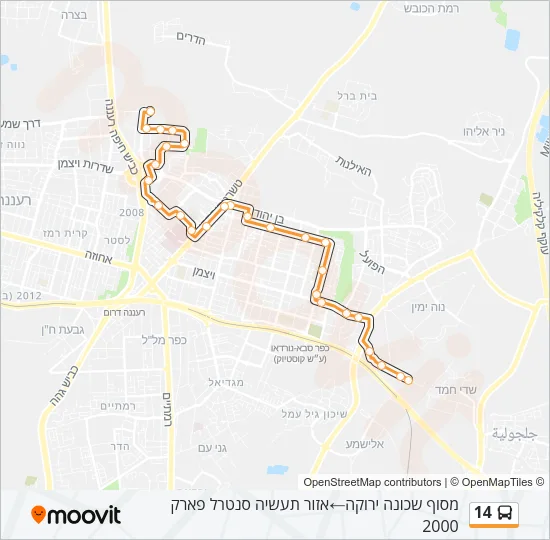 14 Bus Line Map