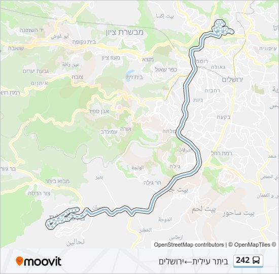 242 bus Line Map