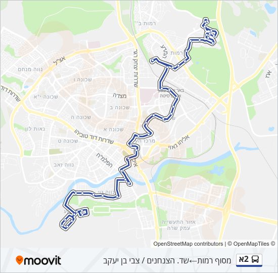Автобус 2א: карта маршрута