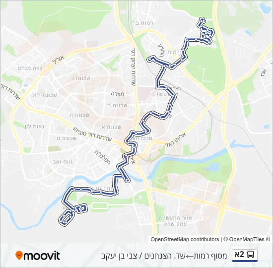 מפת המסלול של קו  2א