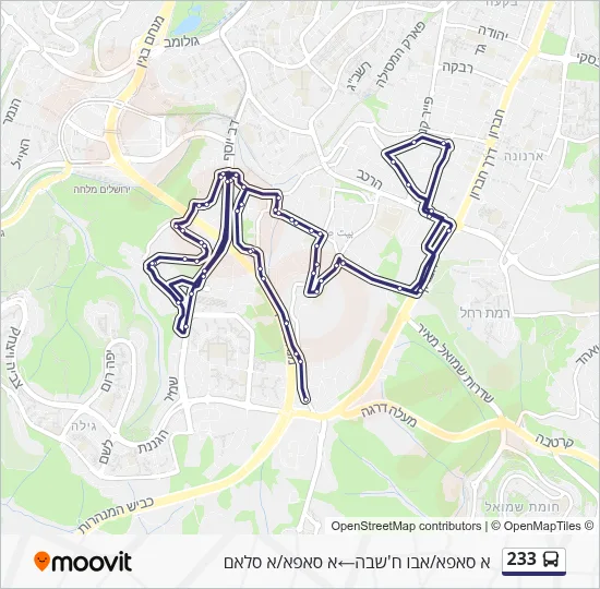233 Bus Line Map