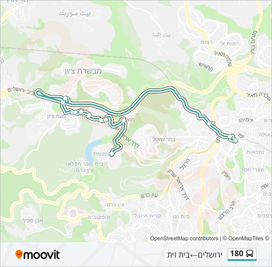 180 bus Line Map