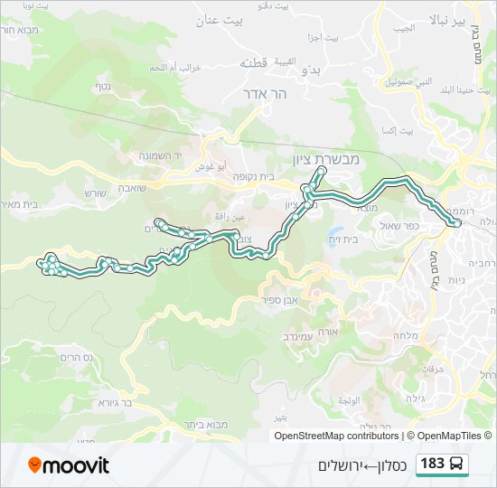 183 bus Line Map