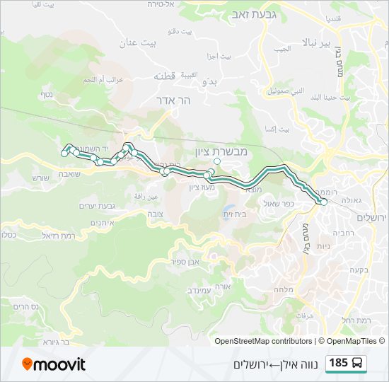 185 bus Line Map