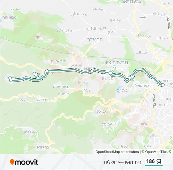 186 Bus Line Map