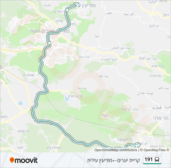 Автобус 191: карта маршрута
