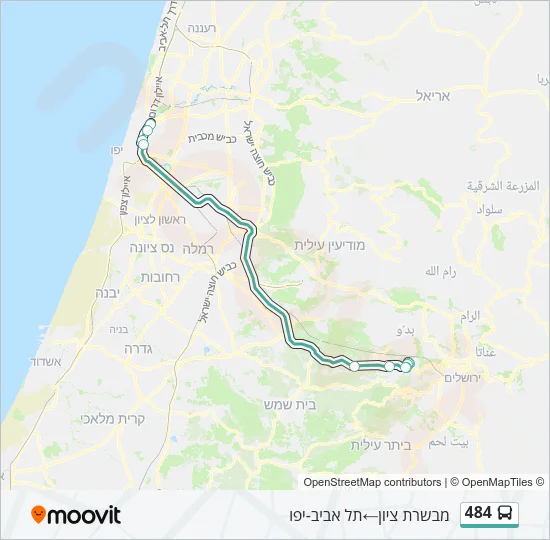 מפת המסלול של קו  484