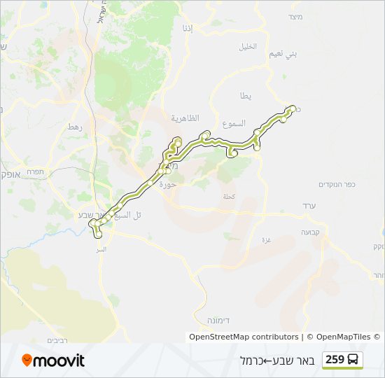 מפת המסלול של קו 259 מפת המסלול של קו 259