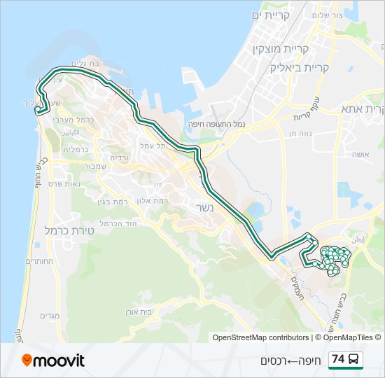 74 Bus Line Map