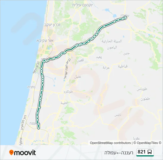 821 Bus Line Map