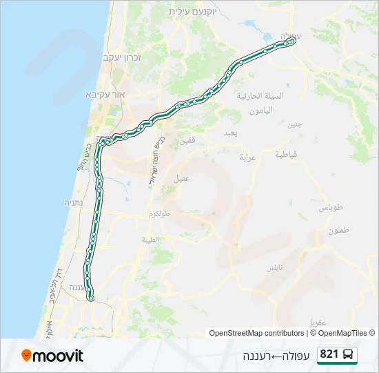 821 Bus Line Map