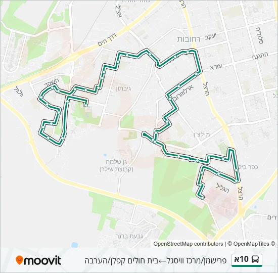 10א Bus Line Map
