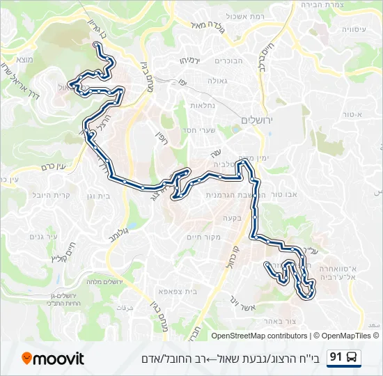 91 Bus Line Map